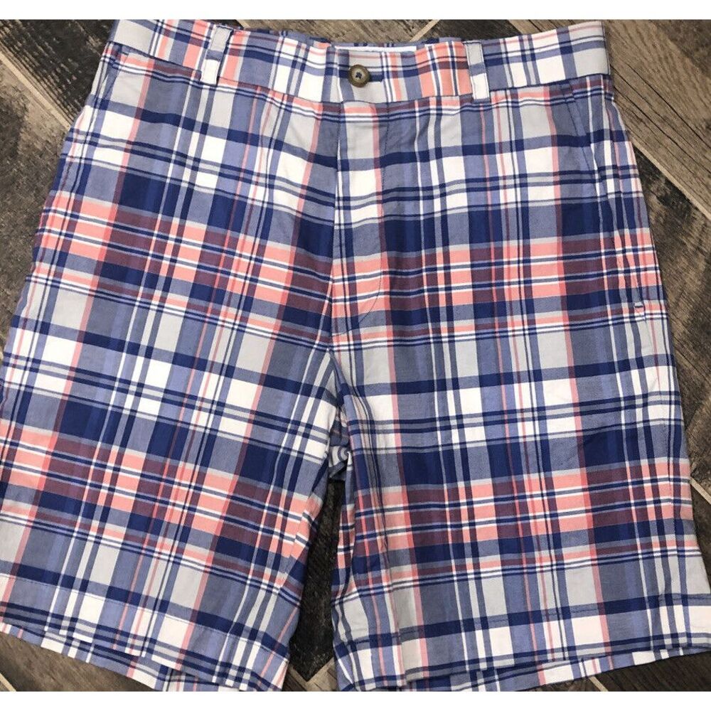 Southern Tide Skipjack Mens Plaid Shorts Size 30 Fish Logo Multicolor